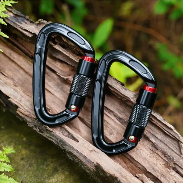 24KN Auto Lock Climbing Carabiner D Shape - Image 6