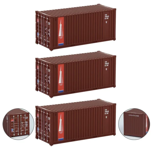 3pcs HO Scale 20ft Shipping Containers Set - Image 12