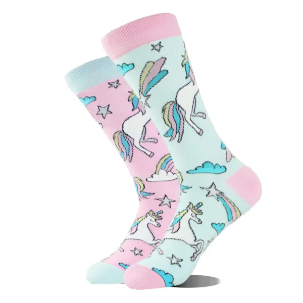 Funny Alien Planet Shark Design Cotton Socks - Image 24