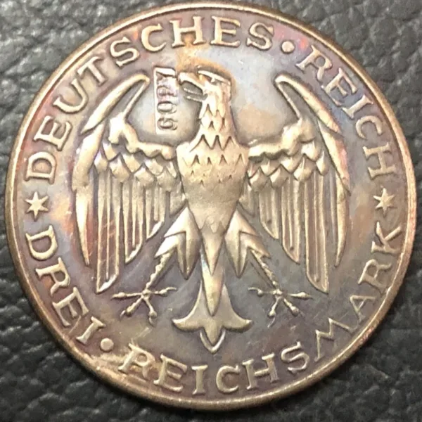 1929 Germany 3 Reichsmark Coin Replica - Image 2