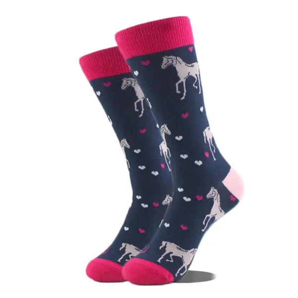 Funny Alien Planet Shark Design Cotton Socks - Image 62