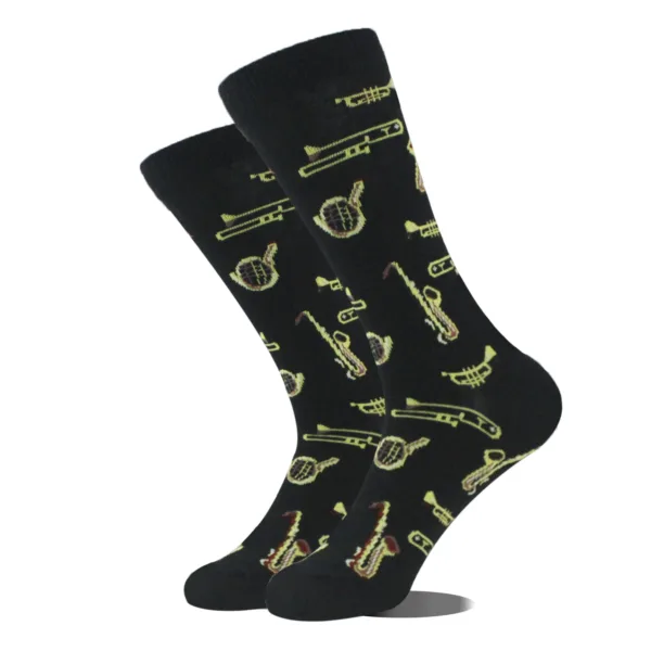 Funny Alien Planet Shark Design Cotton Socks - Image 12