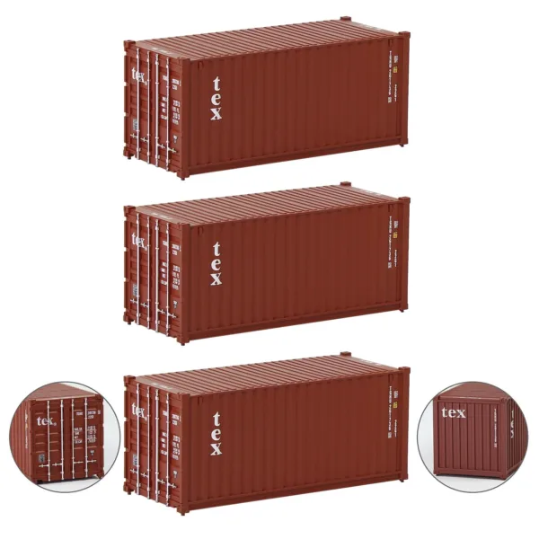 3pcs HO Scale 20ft Shipping Containers Set - Image 16