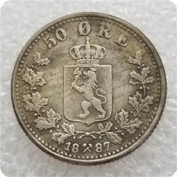 Vintage Norwegian Silver 50 Ore Replica Coin - Image 11