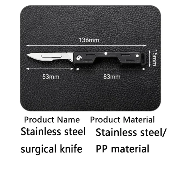 Mini Folding Scalpel Knife with 10 Blades - Image 7