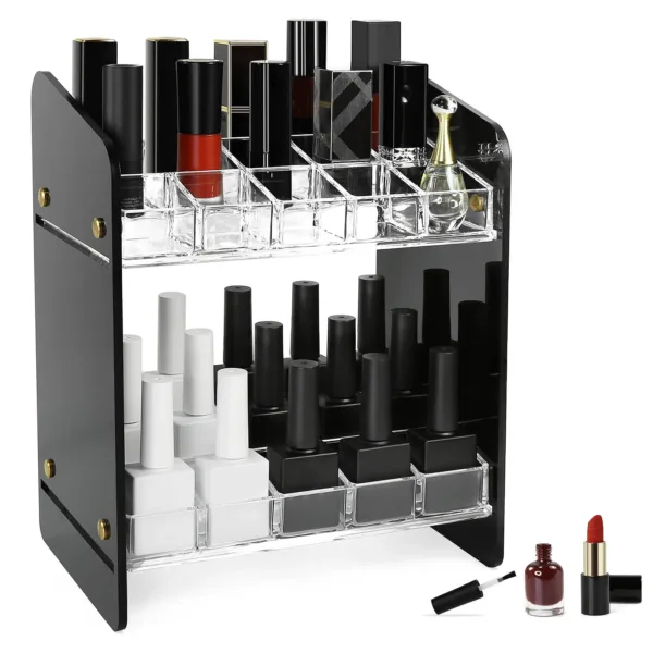 Acrylic Trapezoid Cosmetic Organizer with 30 Grids - Image 4