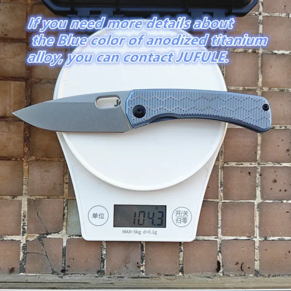 JUFULE 154CM Folding Knife with Titanium Handle - Image 7