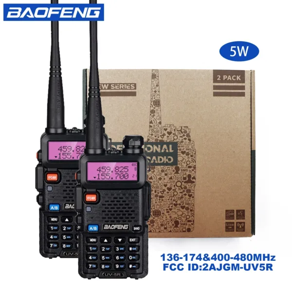 2pcs BAOFENG UV-5R Dual Band Walkie Talkies - Image 2