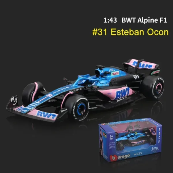 Bburago 1:43 Diecast BWT Alpine F1 A523 Model - Image 7