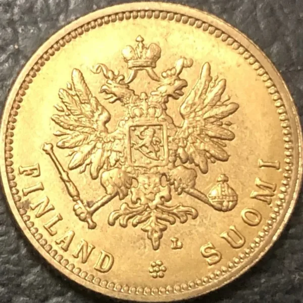 1905 Finland 10 Markkaa Gold Coin Replica - Image 2