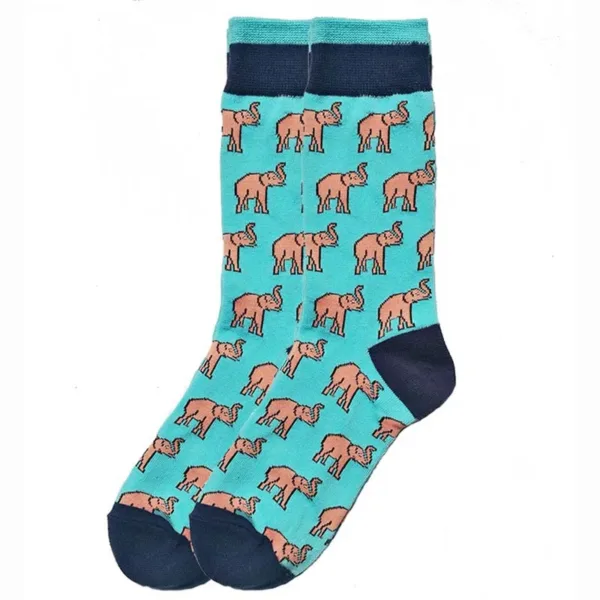 Funny Alien Planet Shark Design Cotton Socks - Image 31