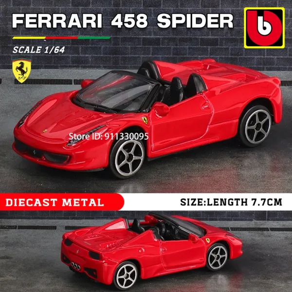 Bburago 1:64 Scale Ferrari Diecast Model Car - Image 8