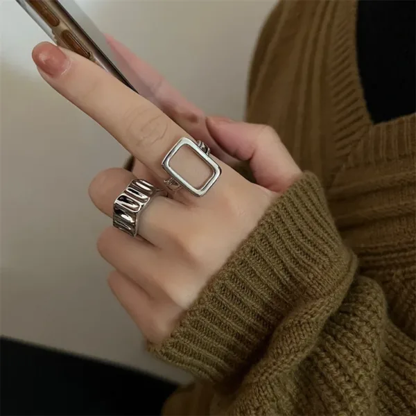 2pcs Geometric Punk Rings for Women - Image 20