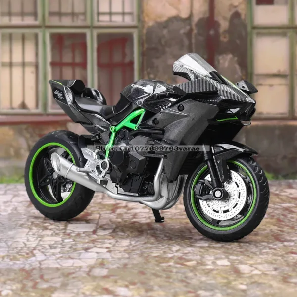 1:18 Kawasaki Ninja H2R Diecast Motorcycle Model - Image 6