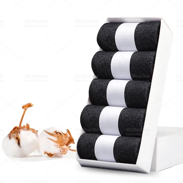 Men's Cotton Socks Set of 10 in Black - Image 10