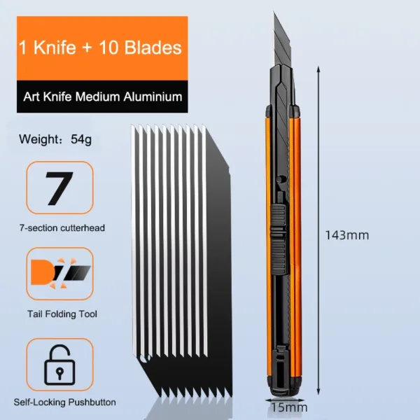 Retractable Carbon Steel Utility Knife 10.7cm - Image 18
