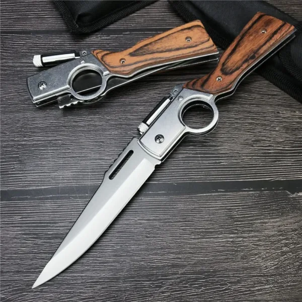 Folding Survival Knife with LED Light - Image 4