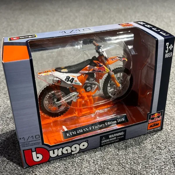 Bburago 1:18 KTM 450 SX-F Dirt Bike Model - Image 5