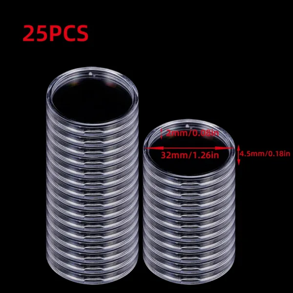 Clear Plastic Coin Storage Capsules Set - Image 18