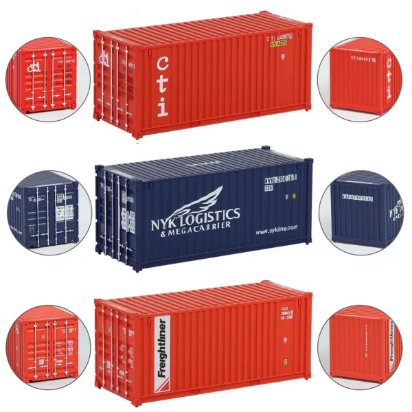 3pcs HO Scale 20ft Shipping Containers Set - Image 17