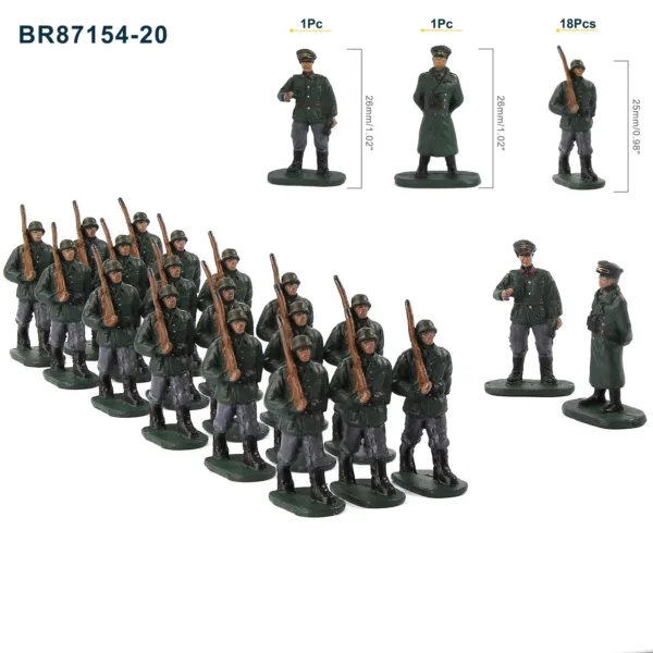 HO Scale 1:87 Military Figures Set of 20 - Image 17