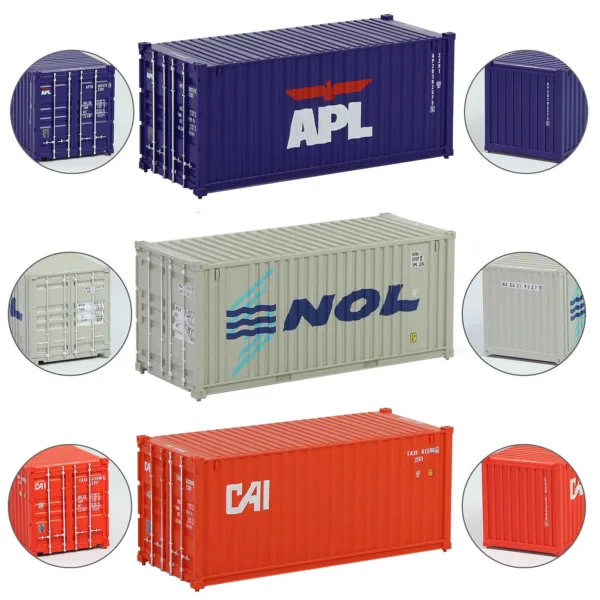 3pcs HO Scale 20ft Shipping Containers Set - Image 14