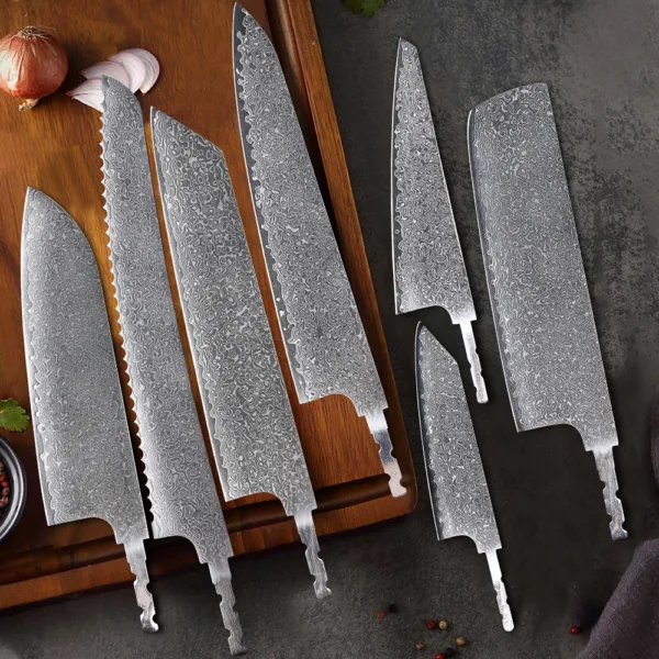 Hand Forged Damascus Steel Knife Blade - Image 2