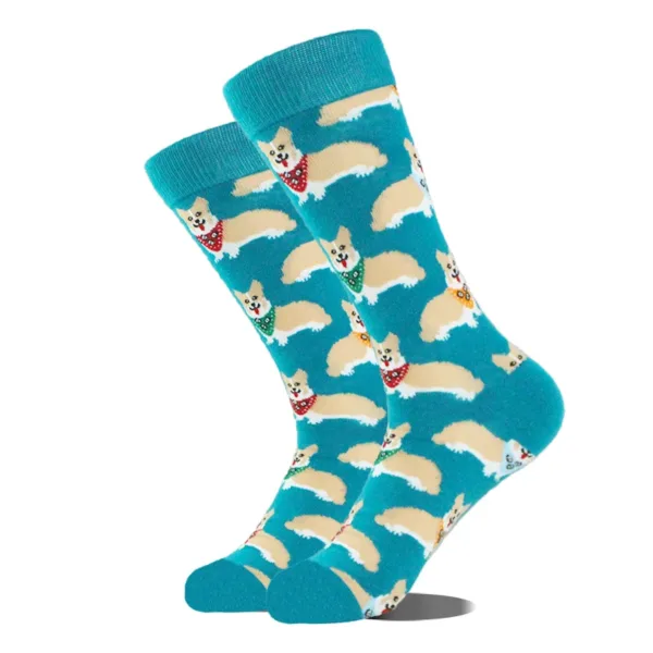 Funny Alien Planet Shark Design Cotton Socks - Image 21