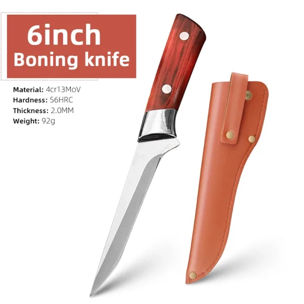 Stainless Steel Boning Knife with Sheath - Image 7