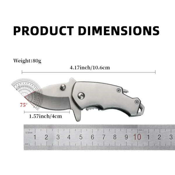 Stainless Steel Mini Folding Shark Knife - Image 5