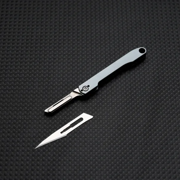 Mini Titanium Alloy Folding Knife with Blade - Image 5