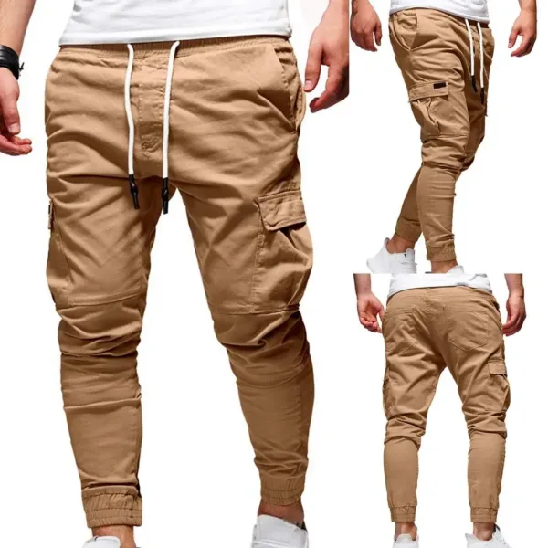 Loose-Fit Cargo Pants with Pockets for Men - Image 2