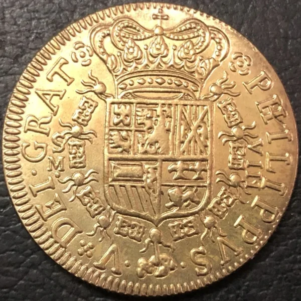 1701 Spain 8 Escudos Gold Replica Coin - Image 2