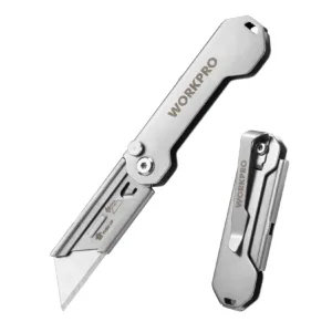 Folding Stainless Steel Utility Knife with Clip