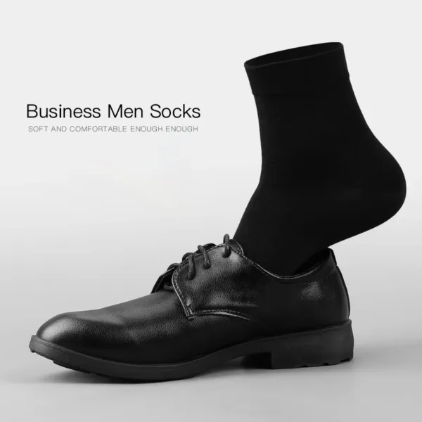 Men's Cotton Socks Set of 10 in Black - Image 5