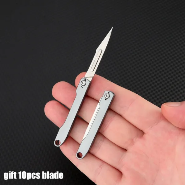 Mini Titanium Alloy Folding Knife with Blade - Image 9