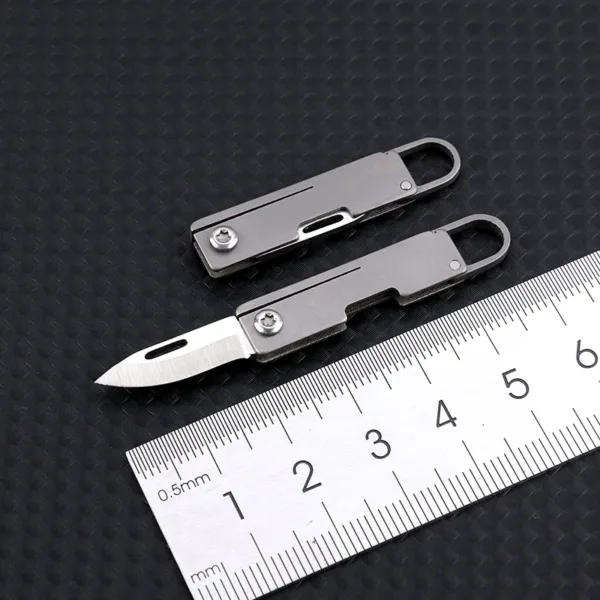 Titanium Alloy Mini Folding Knife Keychain - Image 2