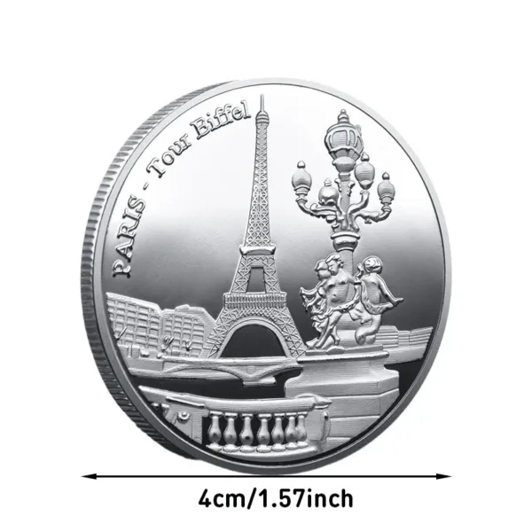 Eiffel Tower Replica Commemorative Metal Coin - Image 2