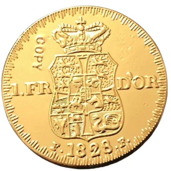 1828 Denmark 22K Gold Plated Replica Coin