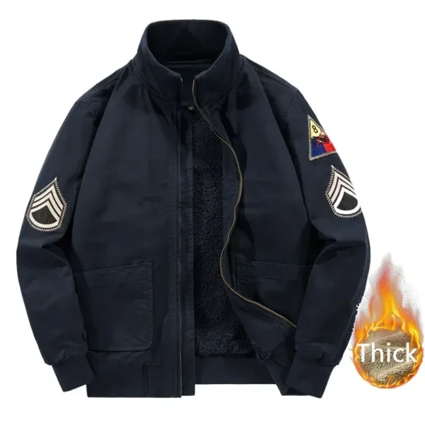 Men's Cotton Retro Tanker Jacket 6XL Size - Image 10