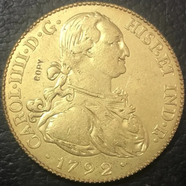 Colombia 8 Escudos Carlos IV Gold Replica Coin - Image 2