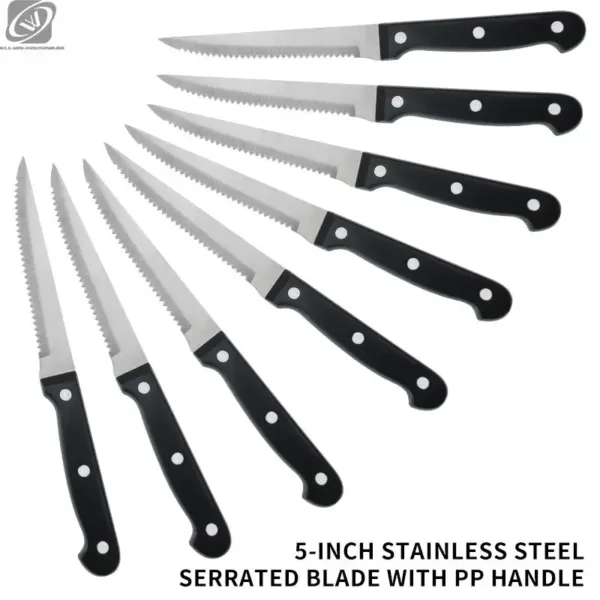Sharp Stainless Steel Steak Knives Set - Image 10