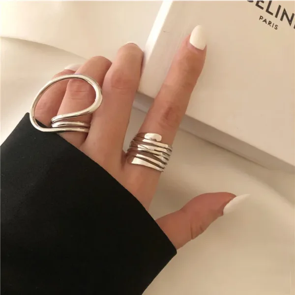 2pcs Geometric Punk Rings for Women - Image 2