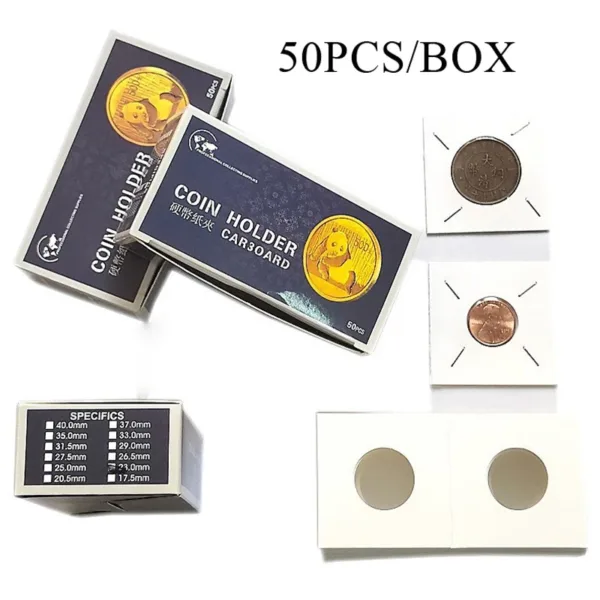 50PCS Coin Holder Cardboard Storage Cases - Image 2