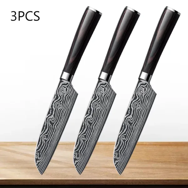 Professional Santoku Kitchen Knife 7cr17 Steel - Image 8