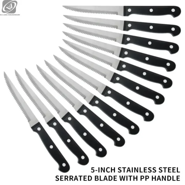 Sharp Stainless Steel Steak Knives Set - Image 9