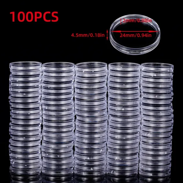 Clear Plastic Coin Storage Capsules Set - Image 34