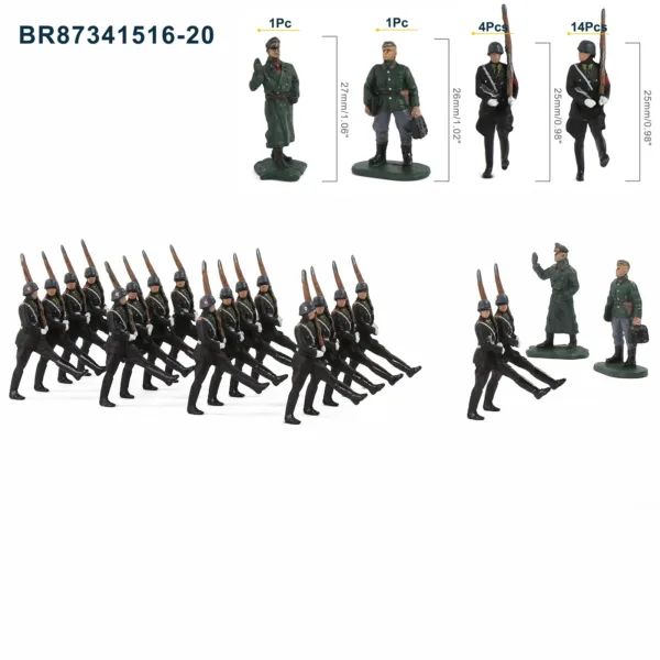 HO Scale 1:87 Military Figures Set of 20 - Image 13