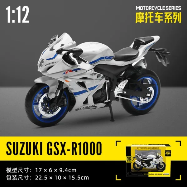 1:12 BMW S1000 RR Diecast Motorcycle Model - Image 20