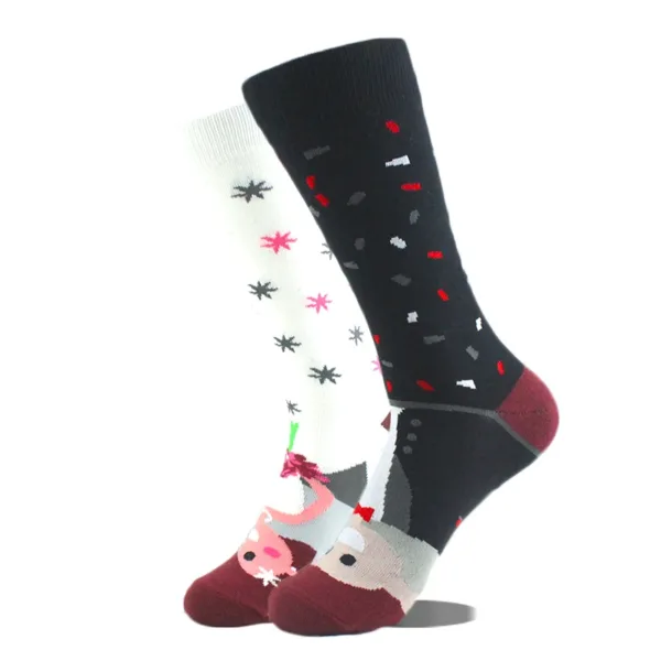 Funny Alien Planet Shark Design Cotton Socks - Image 35